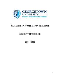 SEMESTER IN WASHINGTON PROGRAM  STUDENT HANDBOOK[removed]