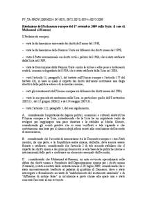 P7_TA-PROV[removed]B7-0071, 0072, 0073, 0074 e[removed]Risoluzione del Parlamento europeo del 17 settembre 2009 sulla Syria: il caso di Muhannad al-Hassani Il Parlamento europeo, – vista la dichiarazione universale