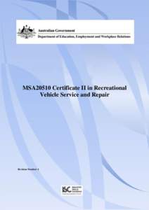 MSA20510 Certificate II in Recreational Vehicle Service and Repair