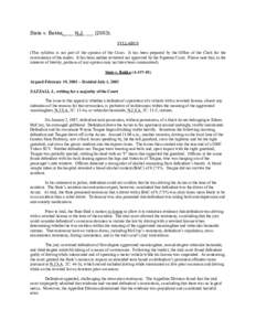 State v. Bakka, ___ N.J. ___[removed]SYLLABUS (This syllabus is not part of the opinion of the Court. It has been prepared by the Office of the Clerk for the convenience of the reader. It has been neither reviewed nor ap