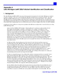Lakewide Management Plans - Lake Michigan LaMP[removed]Appendix A