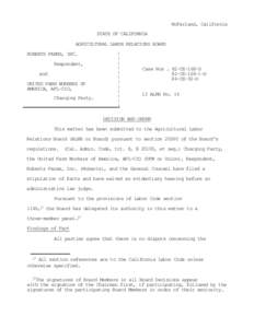 Human resource management / Labour relations / California Agricultural Labor Relations Act / Unfair labor practice / National Labor Relations Act / United Farm Workers / Bargaining unit / Collective bargaining / The Blue Eagle At Work / Economy of the United States / Labor / California