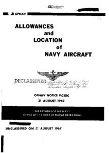 OPNAV v r j ALLOWANCES and LOCATION