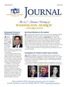 Volume 56, Issue 10  May 18, 2015 The 163 rd Annual Meeting of Ambassador Dermer to