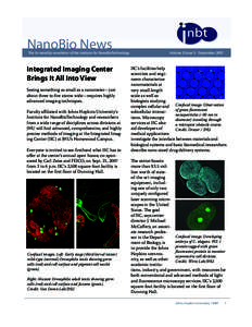 NanoBio News  NanoBio News The bi-monthly newsletter of the Institute for NanoBioTechnology