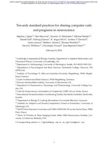 Towards standard practices for sharing computer code and programs in neuroscience