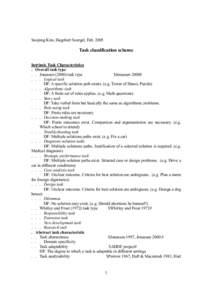 Soojung Kim, Dagobert Soergel, FebTask classification scheme Intrinsic Task Characteristics . Overall task type . . Jonassentask type