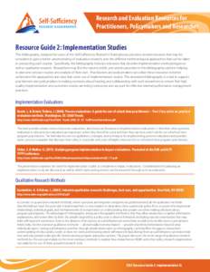 Resource Guide 2: Implementation Studies