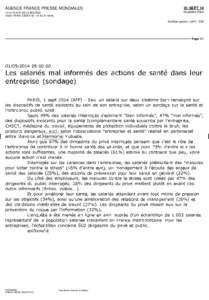AGENCE FRANCE PRESSE MONDIALES  01 SEPT[removed]PLACE DE LA BOURSE[removed]PARIS CEDEX[removed] 46