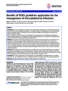 Benefits of WSES guidelines application for the management of intra-abdominal infections