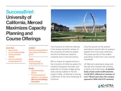 SuccessBrief: University of California, Merced Maximizes Capacity Planning and Course Offerings