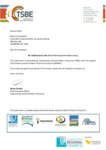 30 June 2014 Malcolm Southwell Inland Rail Implementation Group Secretariat GPO Box 594 CANBERRA ACT 2601 Dear Mr Southwell,