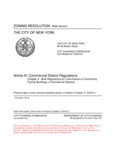 ZONING RESOLUTION  Web Version THE CITY OF NEW YORK THE CITY OF NEW YORK