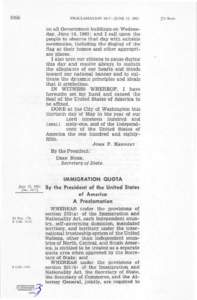 1066  PROCLAMATION 3417—JUNE 12, 1961 on all Government buildings on Wednesday, June 14, 1961; and I call upon the people to observe that day with suitable