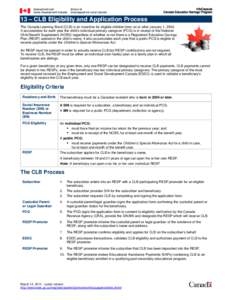 13 – CLB Eligibility and Application Process