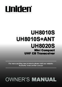 UH8010S UH8010S+ANT UH8020S Mini Compact UHF CB Transceiver