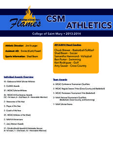 College of Saint Mary  CSM ATHLETICS  College of Saint Mary • [removed]