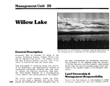 Management Unit 20  Willow Lake General Description