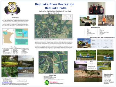 Red Lake River Recreation Red Lake Falls Lafayette High School, Red Lake Watershed March 15, 2016 rlwdwatersheds.org