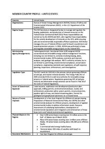 MEMBER COUNTRY PROFILE – UNITED STATES Country: Organisations: Regime Scope: