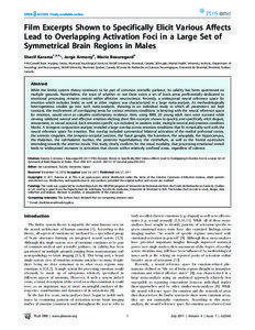 Film Excerpts Shown to Specifically Elicit Various Affects Lead to Overlapping Activation Foci in a Large Set of Symmetrical Brain Regions in Males