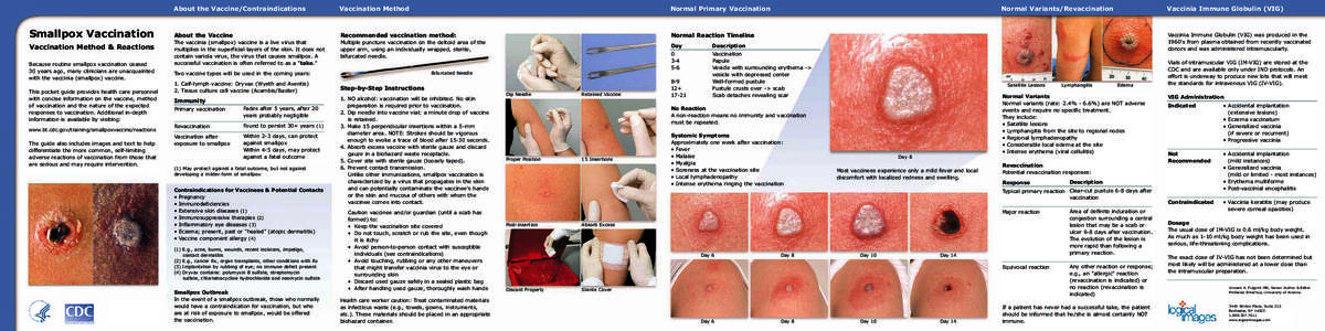 Smallpox Vaccination Vaccination Method & Reactions Because routine smallpox vaccination ceased 30 years ago, many clinicians are unacquainted with the vaccinia (smallpox) vaccine. This pocket guide provides health care 