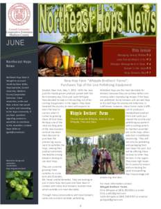 JUNE this issue Managing Downy Mildew P.2 June Events/What’s it For P.3  Northeast Hops