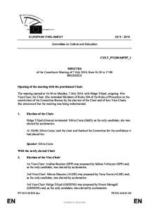 [removed]EUROPEAN PARLIAMENT Committee on Culture and Education  CULT_PV(2014)0707_1