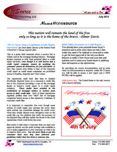 OneSource  “all you need is One” News@ This nation will remain the land of the free