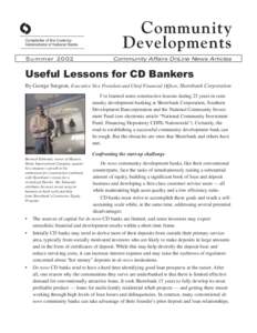 Useful Lessons for CD Bankers