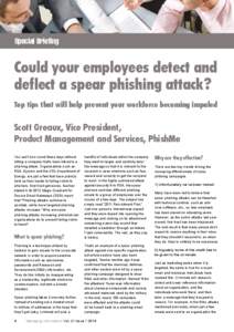 Special Briefing  Could your employees detect and