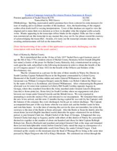 Southern Campaign American Revolution Pension Statements & Rosters Pension application of Vachel Davis R2770 fn13SC Transcribed by Will Graves[removed]Methodology: Spelling, punctuation and/or grammar have been correcte