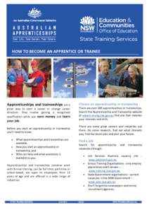 How to become and apprentice or trainee