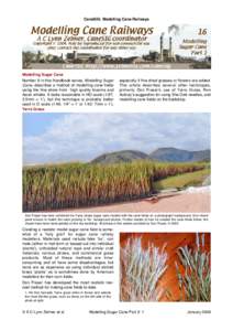 CaneSIG: Modelling Cane Railways  Modelling Sugar Cane Number 6 in this Handbook series, Modelling Sugar Cane, describes a method of modelling cane fields using the fine straw from high quality brooms and