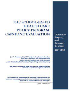 The School-Based Health Care Policy Program: Capstone Evaluation