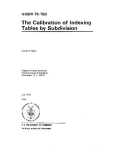 The Calibration of Indexing Tables by Subdivision