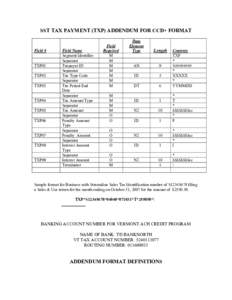 SST TAX PAYMENT (TXP) ADDENDUM FOR CCD+ FORMAT  Field # TXP01 TXP02 TXP03