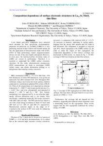 Photon Factory Activity Report 2008 #26 Part BSurface and Interface 2C/2008S2-003 Composition dependence of surface electronic structures in La1-xSrxMnO3 thin films