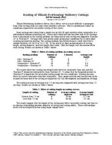 http://www.savingourseeds.org  Rooting of ‘Illinois Everbearing’ Mulberry Cuttings