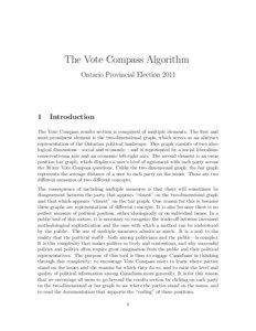 The Vote Compass Algorithm Ontario Provincial Election 2011