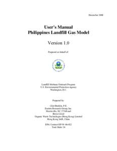 Phillippines Landfill Gas Model User Manual