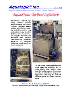 Aqualogic ® Inc.  Since 1966 Industrial Finishing, Cleaning, Recovery, and Wastewater Treatment Equipment