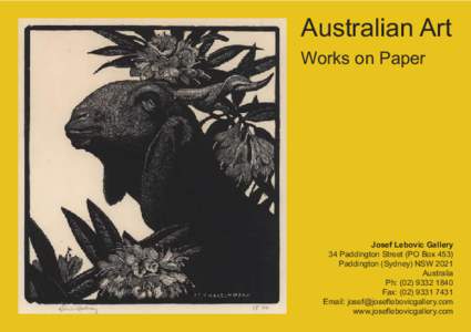 Australian Art Works on Paper Josef Lebovic Gallery 34 Paddington Street (PO Box 453) Paddington (Sydney) NSW 2021