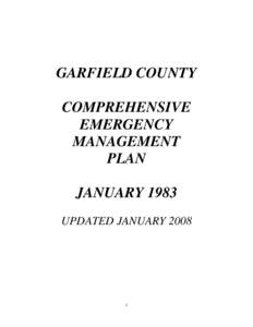 GARFIELD COUNTY COMPREHENSIVE EMERGENCY MANAGEMENT PLAN JANUARY 1983