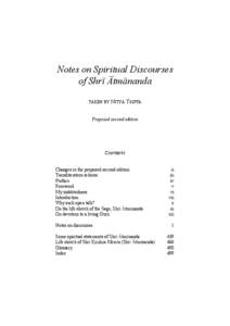 Notes on Spiritual Discourses of Shri Atmananda