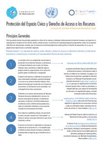 Protección del Espacio Cívico y Derecho de Acceso a los Recursos  Un proyecto de Comunidad de Democracias financiado por Suecia Principios Generales Este documento resume tres principios generales en virtud de las norm