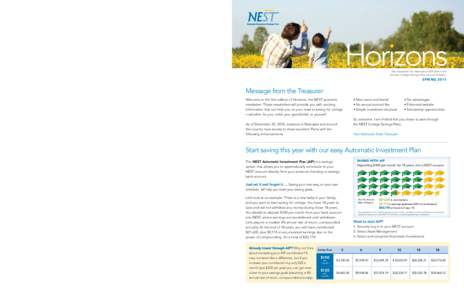 Horizons The newsletter for Nebraska’s 529 Direct and Advisor College Savings Plan account holders. SPRING 2011