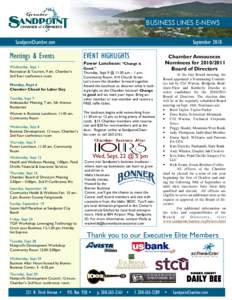 BUSINESS LINES E-NEWS SandpointChamber.com September[removed]Meetings & Events