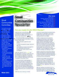 Small Communities Committee The Small Communities Committee is a unified voice, advocate and