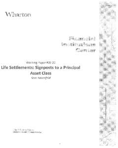 Microsoft Word[removed]Life Settlements - Signpost to a New Principal Asset Class - Wharton FIC- Sam Rosenfeld.doc